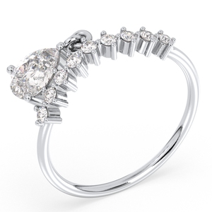 Anillo de Compromiso REYES al por Mayor con Moissanita Certificada GRA en Oro Blanco de 14K y 18K, Regalo de Joyería Fina para Mujer - Product Image 2