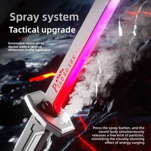 <b>Light</b>-Up Toy Sword with Spark Effects, Metal Clash Sound & Mist Spray, <b>Pull</b>-Out Blade Action Kids Roleplay Sword - Product Image 2