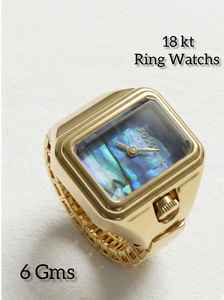 Reloj de Anillo de Lujo con Esfera Cuadrada de Madreperla y Oro Sólido de 22k para Mujer, Regalo para Bodas y Fiestas, 6 Gramos - Product Image 2