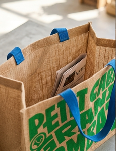 Trending Premium Natural <b>Jute</b> Tote <b>Bags</b> Reusable <b>Shopping</b> Carry <b>Bags</b> with Strong Handles for Grocery and Retail Packaging - Product Image 1