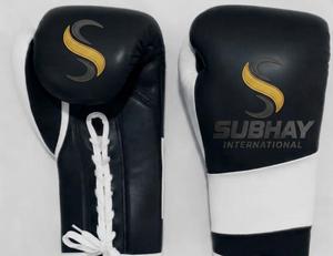นวมชกมวยหนังแท้พรีเมียม Subhay แบบผูกเชือก ระบายอากาศได้ดี สำหรับการฝึกซ้อมและการแข่งขัน สำหรับผู้ใหญ่ - Product Image 1