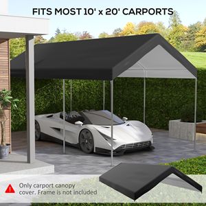 Telo di Ricambio per Tendalino Camion 20ft, Resistente ai Raggi UV, con Corde Elastiche a Sfera 10ft x 20ft, Grigio Scuro - Product Image 4