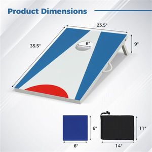 Ensemble de jeu de Cornhole portable et pliable 3 x 2 pour l'extérieur avec 8 sacs de haricots bleus, rouges et blancs - Product Image 4