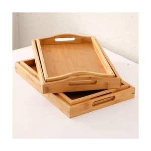 Bandeja de Bambú Renovable MÁS VENDIDA para Decoración Contemporánea de Sala de Estar y Bases Prácticas para Macetas de Hierbas de Interior - Product Image 1