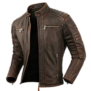Customizable Men's <b>Winter</b> <b>Leather</b> <b>Jacket</b> High Quality Cow Skin OEM Service with Custom Logo Plain Dyed - Product Image 2
