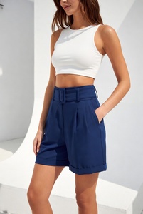 New Style Customized Color Breathable Embroidered <b>Women</b> <b>Shorts</b> High Quality <b>Elastic</b> <b>Waist</b> Spandex/Cotton Floral Pattern Premium - Product Image 3