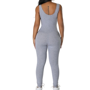 Combinaison d'été sans manches pour femme, style streetwear, coupe ajustée, couleur unie, respirante, imprimé numérique, pour le fitness - Product Image 3