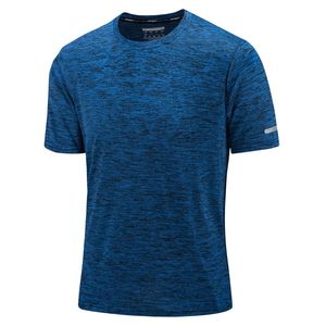 Men's Gradient Color Short Sleeve Sporty Jersey Front <b>Logo</b> O-Neck Quick Dry Breathable Regular Fit Knitted Polyester T-Shirt - Product Image 4