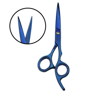 Ciseaux de barbier professionnels bleus de 18 cm en acier inoxydable à bord rasoir pour droitiers, ciseaux de coiffure et de stylisation pour salon - Product Image 4