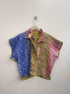 Bohemian Hippie Style Handmade Kantha Crop <b>Jackets</b> Poncho Boho Top - Product Image 5