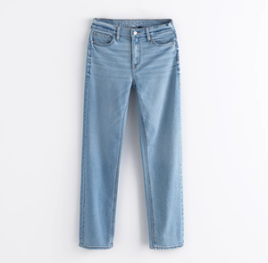 Jeans de mezclilla de talle alto para mujer, ideales para un estilo urbano y uso diario. - Product Image 1