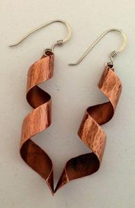 Rustic Hammered Copper Round Disc <b>Earrings</b> Metal Craft Handmade Boho Dangle Jewelry Statement Drop <b>Earrings</b> Wholesale - Product Image 2