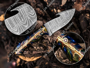 Couteau tactique à lame fixe en acier Damas OEM, pointe tombante, pour camping, chasse et survie, avec manche personnalisé - Product Image 5