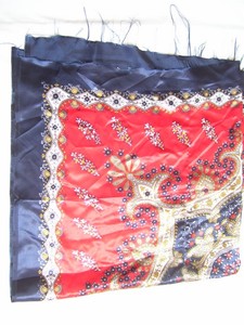 Elegant Women's Square Silk <b>Scarf</b> Floral Printed <b>Red</b> Navy Blue Satin Shawl Multi-Functional Fashion Accessory All Seasons - Product Image 3
