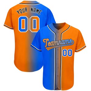 Camiseta de Béisbol Personalizada con Rayas Blancas y Azules |   Botón Personalizado con Nombre y Número del Equipo, Suministros del Fabricante OEM para Deportes - Product Image 4