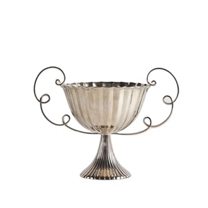 Corbeille à fruits décorative en métal sur piétement avec poignées pour fêtes, événements, centre de table et décoration intérieure - Product Image 1