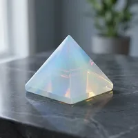 Pyramide en opalite naturelle, pierre de guérison, énergie Feng Shui, décoration de méditation, fabricant et fournisseur en gros d'Inde