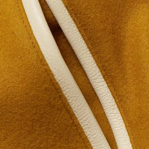 Veste universitaire pour homme, couleur unie jaune moutarde beige, manches à col rabattu, fermeture boutonnée, coupe classique, vêtements décontractés d'automne - Product Image 5