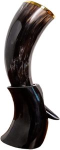 Vase à boire en corne naturelle, fait main, corne à bière viking - Product Image 6