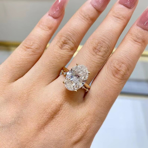 Lab Grown 3.02CT Oval Cut Diamond Solitaire Dual Band <b>Ring</b> <b>Set</b> 18K Yellow <b>Gold</b> Fine Engagement Proposal for Lovers Charms Gift - Product Image 1