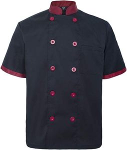 Uniformes Unisex para Chefs de Restaurante y Bar, con Logotipo Personalizado, de Poliéster y Algodón, Forro Polar, Duraderos, Manga Corta, Cierre de Botones, Impresión Digital - Product Image 4