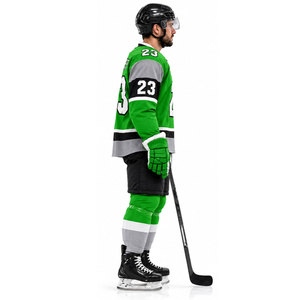 Maillot de hockey sur glace vert pour homme, manches longues, uniforme d'équipe sublimé, joueur n°23, respirant, coupe régulière, vêtement adulte - Product Image 3