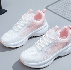 Zapatillas Deportivas de Malla para Mujer, Blancas y Rosas, Transpirables, Ligeras, con Entresuela de EVA y Suela de Goma, para Verano y Fitness - Product Image 3