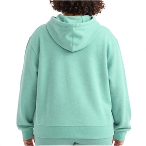 Sweat à capuche décontracté surdimensionné personnalisé en molleton de coton vert menthe, col rond, doublé, respirant, avec cordon de serrage, pour femmes et hommes - Product Image 2