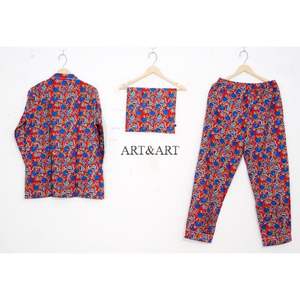 ชุดนอนผ้าฝ้ายแท้ 100% ทำมือสำหรับผู้หญิง พร้อมกระดุมปิด ปกคอเสื้อพับได้ มีกระเป๋า กระเป๋าเข้าชุด ใส่สบาย - Product Image 4