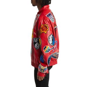 Veste universitaire en cuir véritable de qualité supérieure, sur mesure, grande taille européenne, automne-hiver, en cuir de vachette, avec broderie classique poker - Product Image 2