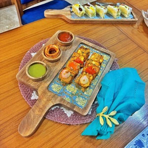 Handmade Wooden Serving Platters With Ginkgo Leaf Design Wabi Sabi Style <b>Decorative</b> <b>Plates</b> For Dining And Presents - Product Image 5