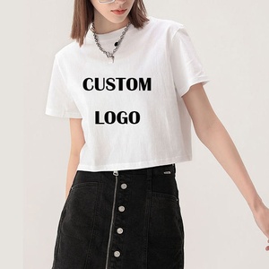 Camisetas Cortas de Algodón para Mujer, Impresión DTG Personalizada, 100% Algodón, 210 g/m², Estilo Sexy y Holgado, Top Corto para Mujer - Product Image 3