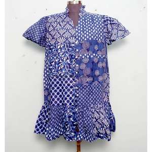 Vestido Corto de Algodón Hecho a Mano para Mujer, Estilo Boho Chic, Vestido Mini de Verano, Ligero, Informal, para la Noche - Product Image 2