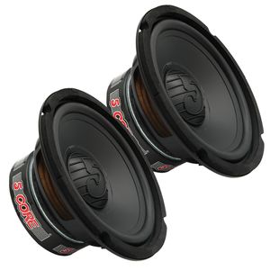 Paire de subwoofers audio de voiture 6,5 pouces 100W 4 Ohm - Remplacement pour basses profondes avec aimant Y30 de 20 oz et cône en polyéthylène avec contour en caoutchouc - Product Image 1