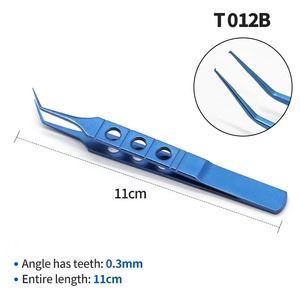 Lot d'instruments chirurgicaux de haute qualité certifiés CE pour micro-suture, comprenant des pinces Hoskin à pointe angulaire bleues - Product Image 2