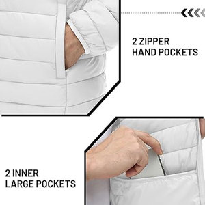 Chaqueta Acolchada para Hombre, Diseño de 4 Bolsillos, Resistente al Agua, Ligera, Ideal para Viajes de Invierno, Ciclismo y Camping, de Fábrica OEM - Product Image 4