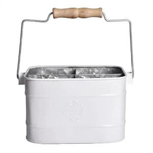 Organizador de utensilios de cocina de hierro galvanizado estilo rústico con 4 compartimentos y asa, organizador de cubiertos y condimentos de metal para encimera de cocina - Product Image 6