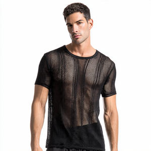 Camisetas de malla transparente OEM para hombre, ropa de playa, cuello redondo, camisetas transparentes para nadar, camiseta de malla transparente para hombre - Product Image 5