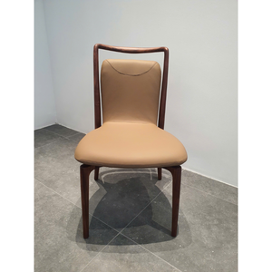 Chaise de salle à manger en bois de noyer massif, assise rembourrée en cuir pleine fleur de qualité supérieure pour la maison, la cuisine, la salle à manger, meubles PISANO - Product Image 4