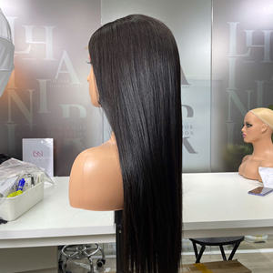 Precio de fábrica 100% Raw Virgin Vietnamita Peluca de encaje humano Hueso Recto Color negro natural Super Extensiones de cabello dibujado Doble - Product Image 5