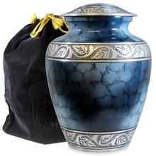 Aluminium Metal Urn for Human Ashes in Blue - Product Image 2