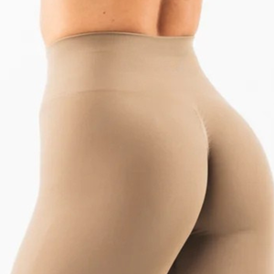Brown Women's Ultra High Rise <b>Seamless</b> Casual Performance <b>Leggings</b> Lightweight Stretch Workout Yoga Gym Running Fitness - Product Image 6