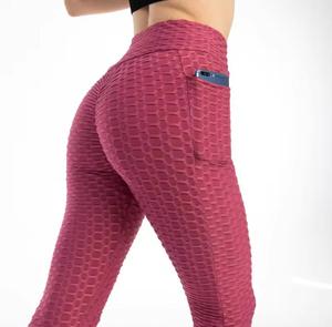 Leggings en polyester tricoté taille haute, longueur intégrale, rayés, extensibles, respirants, effet ventre plat, push-up, décontractés et sportifs pour femme - Product Image 5