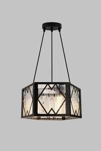 Lampe décorative en métal ronde avec joint d'étanchéité, design suspendu, finition noire standard, idéale pour la décoration intérieure - Product Image 4