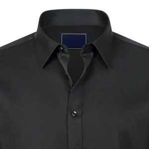 Camisa de vestir de lujo para hombre, mezcla de algodón, corte moderno, manga larga, con botones, para negocios, oficina, bodas, fiestas - Product Image 4