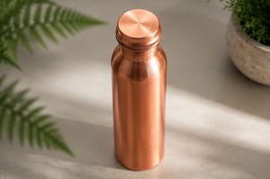 Botella de Agua de Cobre, Diseño Minimalista, Portátil, con Tapa, Hecha a Mano, Botella de Agua de Cobre Puro, a Prueba de Fugas, Bebida Saludable Ayurvédica - Product Image 4