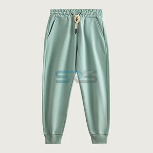 Pantalon de jogging décontracté unisexe pour homme, 100 % coton, taille mi-haute avec cordon de serrage, poches, léger et respirant, idéal pour la gym et le jogging - Product Image 1