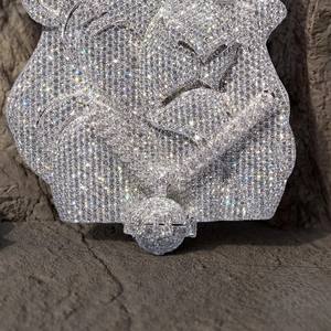 Pendentifs Hip Hop personnalisés pour hommes, tête de Jésus plaquée or, en argent 925, entièrement pavés de diamants Moissanite - Product Image 3