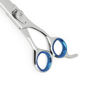 Tijeras Profesionales Manuales para Peluquería Canina, Cuchilla Curva de Acero Inoxidable, Juego de Instrumentos con Mango Azul, Peluquería Manual - Product Image 6