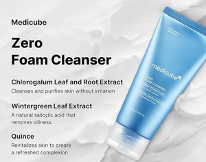 MEDICUBE ZERO FOAM CLEANSER Nettoyant Moussant Herbal au Collagène Contrôle du Sébum 120ml Fabriqué en Corée pour Tous Types de Peau - Product Image 3
